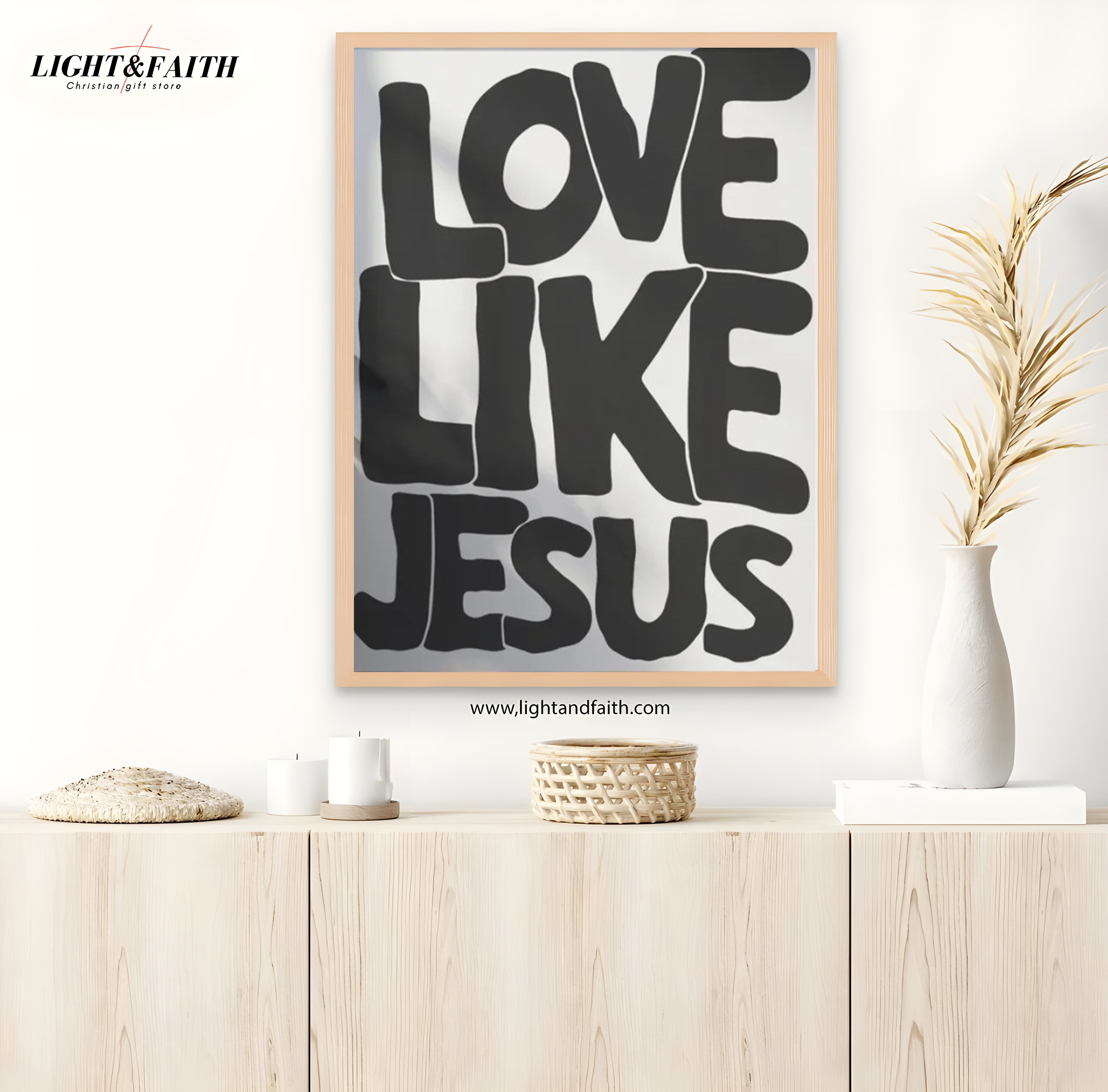 Modern Christian Wall Decor, Love Like Jesus Christian Poster Retro Christian WallArt, Christian Gifts Digital Art, Printable decor